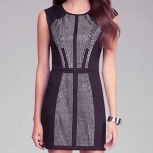 Bebe Micro Studded Bling Black Dress M